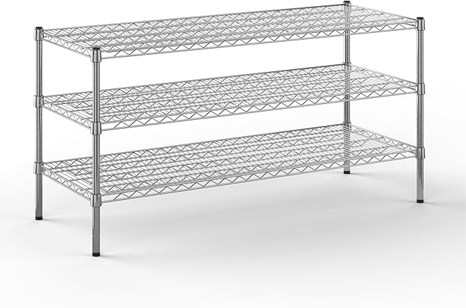 21" Deep x 54" Wide x 27" Height Wire Shelving Kit | 3-Tier | NSF Commercial Storage Rack Unit