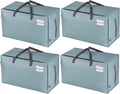 VENO 4 Pack Moving Bags and Large Christmas Decoration Storage Bins with lids. Alternative to Moving Boxes, Packing Supplies for College. Heavy Duty Totes (Light Blue Matte, 4 Pack)