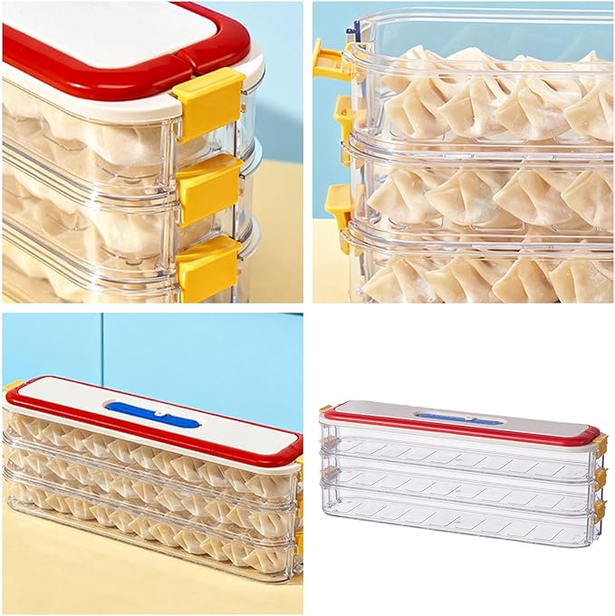 Multiple Tiered Freezer Storage Container With Clear Lids, Secure Stacking Systems, Clear Fridge Storage Container Perfect For Compact Refrigerators