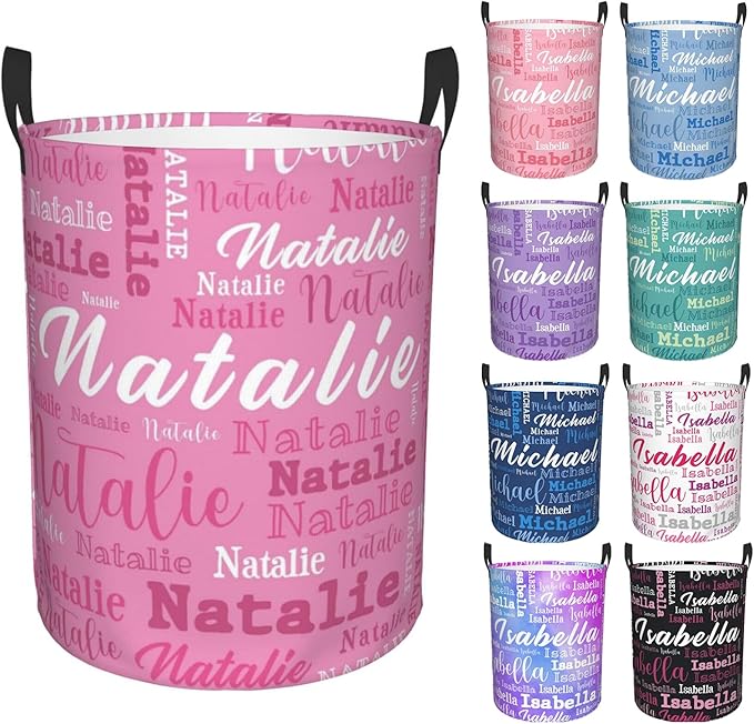 Custom Name Laundry Hamper, Personalized Laundry Baskets with Name for Boys Girls Women Men, Customized Collapsible Dirty Clothes Hamper Easy Storage Gifts for Bedroom Bathroom Living Room