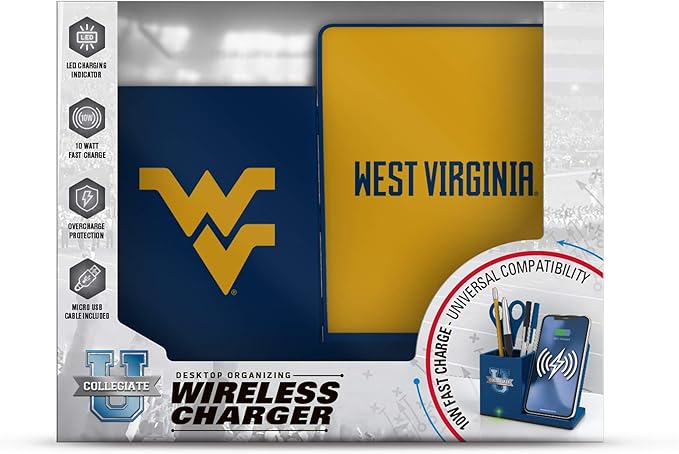 SOAR NCAA Unisex Cell Phone Wireless Charging Stand and Desktop Organizer