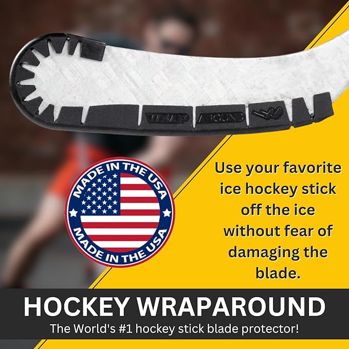 Wraparound Hockey Stick Blade Protector for Off Ice Training - Long Lasting -Cuts to Fit Junior, Senior Sticks - Hockey Training Equipment, Accessories, Gear