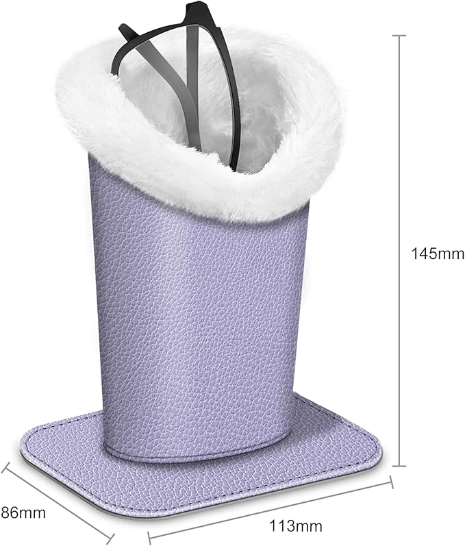 Fintie Plush Lined Eyeglasses Holder, Glasses Stand Case, Anti-scratch Glasses Storage Organizer for Desk, Nightstand, Office