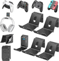 OIVO Controller & Headset Wall Mount Holder Stand, Foldable Headphone Stand, Gaming Controller Holder Hanger Hook, Universal Storage Organizer Controller/Earphone/Game Accessories-5 Packs