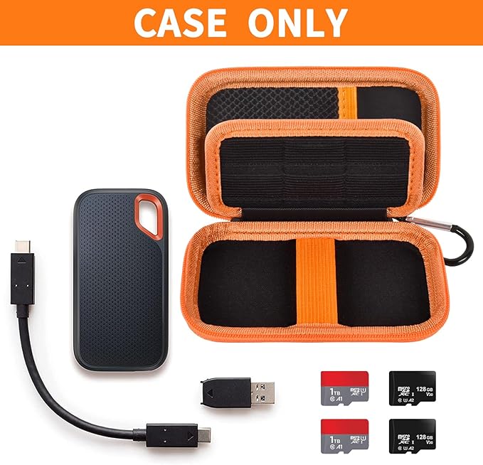 Case Compatible with SanDisk 1TB 2TB 4TB 500GB/ for PRO Extreme Portable SSD External Solid State Hard Drive, Memory Card SD SDXC SDHC Card Storage Holder Organizer (Box Only) (Box Only)