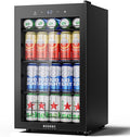 BODEGACOOLER 68L Beverage Refrigerator,120 Cans Tempered Glass Door Beverage Cooler with LED Light and Adjustable Chrome Shelves, for Kitchen Office Bar (17.7"x17.3"x29.5")