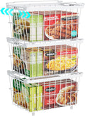iSPECLE Freezer Organizer Bins - 3 Pack Adjustable Chest Freezer Organizer Bins for 5 to 9 Cu.Ft Deep Freezer, Extra Large & Easy Organize Basket Store More, Stackable No Wasted Space, White