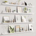 Fun Memories Picture Ledge Shelf for Wall, Floating Shelves Set of 4, 48 Inch Long Nursery Book Shelves for Toys Storage, Kids Bookshelf Wall Mounted for Books Photo Frames, White