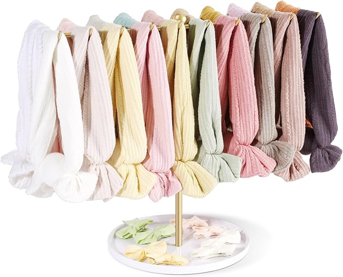 POVETIRE Baby Headband Holder Hair Bow Organizer for Girls,Metal Hair Ties Display Hairband Storage Head Wrap Stand Hair Accessories Organizer for Newborn Infant Toddler Kids
