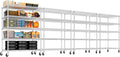 PrimeZone 5 Tier 48" Wx24''Dx81''H Wire Shelving with Wheels 3000lbs NSF Certified Storage Shelves Heavy Duty Metal Shelf Adjustable Rolling Rack Commercial Garage Restaurant Warehouse Chrome 4Pack