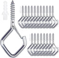 20PCS Eye Screw Hooks for Hanging Heavy Duty with Safety Buckle.Metal Ceiling Hooks for Hanging Plants,Cup,Wind Chime,Bird Feeders,String Lights at Indoor&Outdoor,2.36 Inch(No Drill Bit)