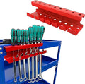 MUTUACTOR Magnetic Wrench Holder Heavy Duty,Anti-scratch Magnetic Mount Screwdriver Holders, 2 Layers Wrench Screw Drivers Holder for Work Bench Toolbox Tool Cart,1PCS,Red,9 Holes and 7 Slots
