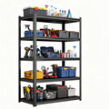 Storage Shelves, Garage Metal Shelving Unit, Adjustable, Double-Layer Column with Reinforced Ribs, Heavy-Duty, Capable of Bearing 600-3600 lbs (Balck, 63 * 39 * 20, 5-Tier)