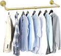 36 inch Gold Industrial Pipe Clothes Rack,Pipe Garment Rack Hanging Rod Bar for Closet Storage,Laundry Room Up to Max Load 135lbs