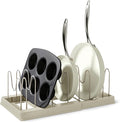 Amazon Basics Cookware and Bakeware Organizer, Includes 10 Dividers, Stainless Steel, Expandable from 12.2 in. - 20.7 in