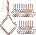 20PCS Eye Screw Hooks for Hanging Heavy Duty with Safety Buckle.Metal Ceiling Hooks for Hanging Plants,Cup,Wind Chime,Bird Feeders,String Lights at Indoor&Outdoor,2.36 Inch(No Drill Bit)