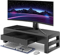 Computer monitor stand with 2 drawer ，Laptop Desk Shelf & Monitor Riser 21.6 inches long desk riser Monitors/PC/Laptop/Computer Space Saver Organizer ，Heavy Duty Gift Gaming Studio Offic (Basic Version, 500mm Drawer)