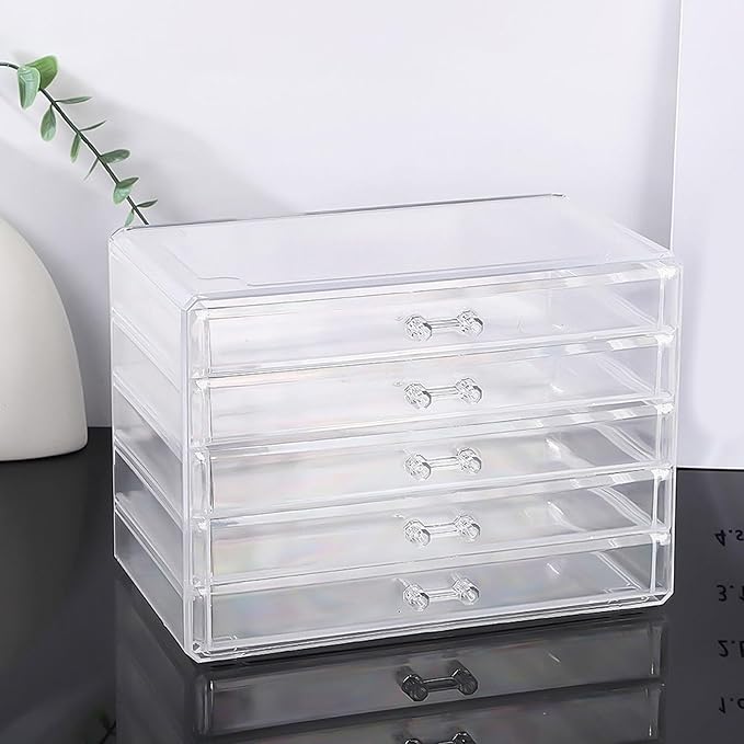 Space Saving Acrylic Cosmetic Storage Drawers Multi Drawers Acrylic Organizer Modern Jewelry Organizer for Organizing Cosmetics and Jewelry