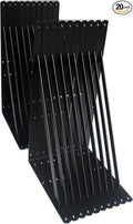 20 Pack L20 x H 12" Black Heavy Duty Shelf Brackets with Screws Metal Shelf Brackets Shelf Support Angle Brackets for Shelves L Brackets Heavy Duty Floating Shelf