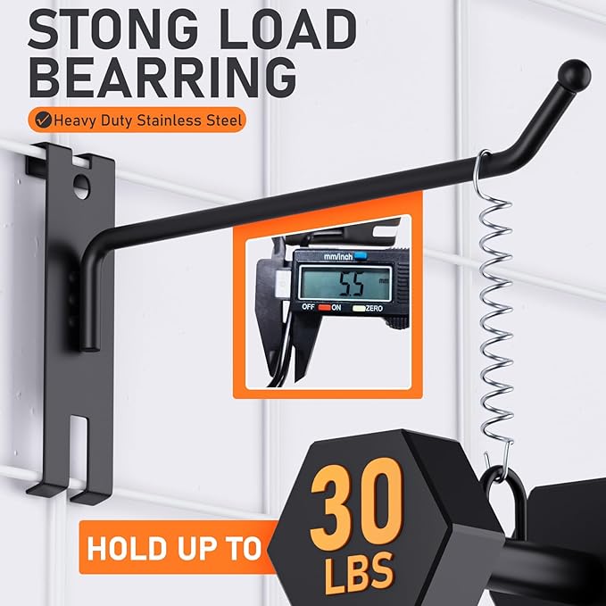 INCLY 4/6/8 Inch Gridwall Hooks, 60 Pack Heavy Duty Black Display Hooks for Grid Wall Panels, Grid Wall Accessory for Storage Display Clothes in Retail Shop Garage