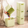 5 pack large plastic White storage bins Baskets, Toy Box Chest with Lids and Handle，Organizer Containers for Baby，Kids,snacks,Nursery，Shelves，Playroom, Bedroom，Office,Closet，home