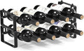 Stackable Wine Rack Countertop, Sturdy Wine Bottle Holder Freestanding for Cabinet, 2 Tier Small Tabletop Wine Holder Stand for Pantry Bar, Wire Wine Bottle Rack Metal Wine Storage Organizers