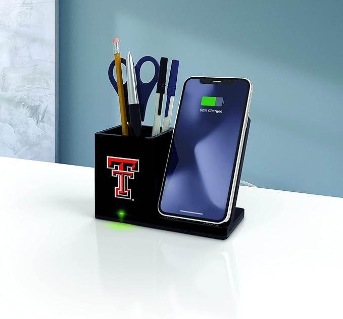 SOAR NCAA Unisex Cell Phone Wireless Charging Stand and Desktop Organizer
