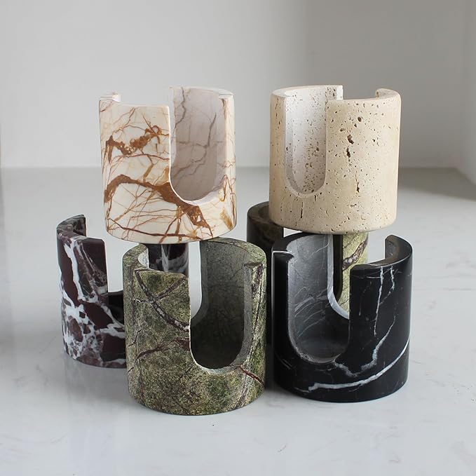 Natural Marble Travertine Sponge Holder for Kitchen Counter, Drying Rack, Sponge Caddy for Sink Organizer - Nero Portoro Marble