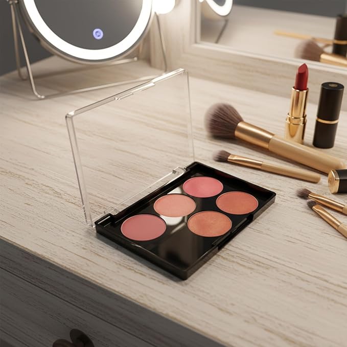 2 Pack Black Base Clear Lid Magnetic Eyeshadow Palette for Makeup Artists, Empty Eyeshadow Palette, Magnetic Makeup Palette Empty, DIY Cosmetic Organizer