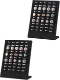 Ring Board Display Stand,Velvet Jewelry Earring Organizer Holder for Selling,Vendors Storage Tray for Multiple Rings (Black*2)