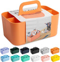 Tiawudi Multipurpose Caddy Organizer, Plastic Caddy with Handle, Stackable Desk Organizer for Stationery, Marker and Pencil, Office Supplies Organizer, Dorm Caddy