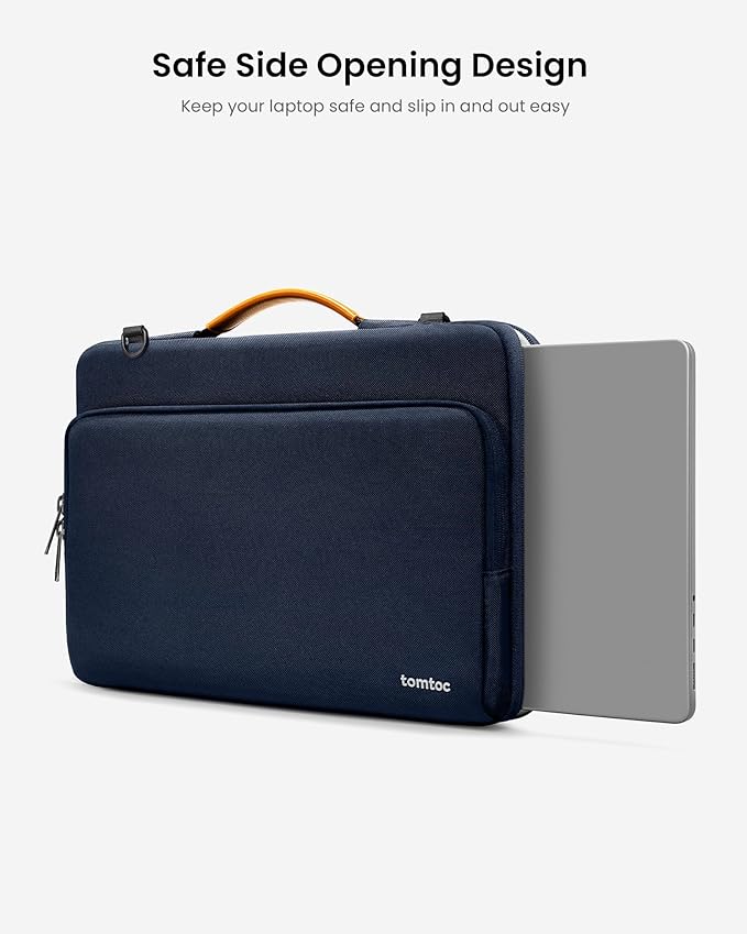tomtoc 360 Protective Laptop Shoulder Bag for 13-inch 2025 MacBook Air M4/A3240, M3/A3113, M2/A2681, M1/A2337, MacBook Pro M2/A2686 M1/A2338, Water-Resistant Laptop Accessory Carrying Case Sleeve