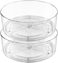 Lazy Susan Organizer, 2pcs 360 Degree Rotating Turntable Organizer, Round Plastic Clear Lazy Susan Turntable Food Storage Container for Kitchen, Fridge Organizer