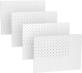 EVERHANGER Metal Pegboard Panels, Heavy Duty Pegboard Wall Organizer, Garage Wall Panels, Tool Storage Organization, 12"X16", 4pcs, White