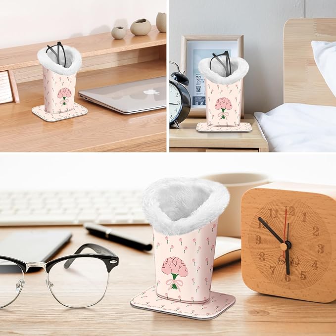 Fintie Plush Lined Eyeglasses Holder, Glasses Stand Case, Anti-scratch Glasses Storage Organizer for Desk, Nightstand, Office