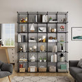 Metal Grid 14"x14" Wire Cube Storage - 30 - Cube Modular Shelving Unit, Stackable Bookcase for Office, Bedroom & Living Room