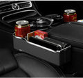 DEEYOTA a Gap Filler Organizer with Cup Holder, Car Seat Organizer Auto Console Side Storage Box Organizer for Car Front Seat (Black)