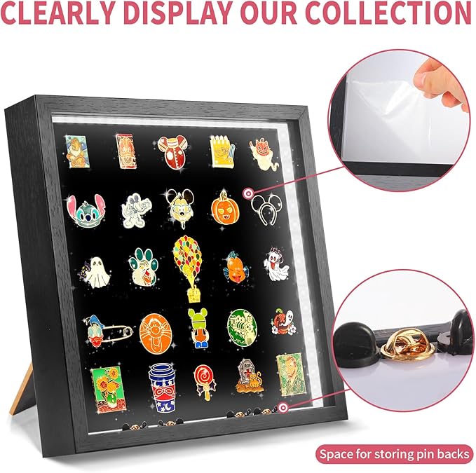 Light Up Pin Display Case – Illuminated Enamel Pin Display Board for Pin Collection Display, Pin Holder, Pin Board for Enamel Pins, Pin Display Case for Pin Collectors