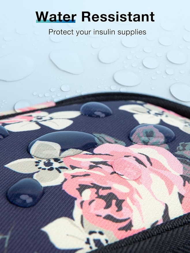 Insulin Cooler Travel Case TSA Approved, Insulin Pen Case, Medication Cooler for Travel (Flower)