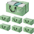 WORKPRO 6 Pack Extra Large Moving Bags with Zippers & Carrying Handles Backpack Straps, Heavy-Duty Storage Tote for Space Saving & Storage, Alternative to Moving Box (Green)