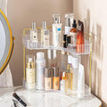 2-Tier Corner Bathroom Counter Organizer – Classic Storage Shelf for Makeup, Perfume & Toiletries, Space-Saving Countertop Tray Fits Bathroom, Dresser, Kitchen (Classic White)
