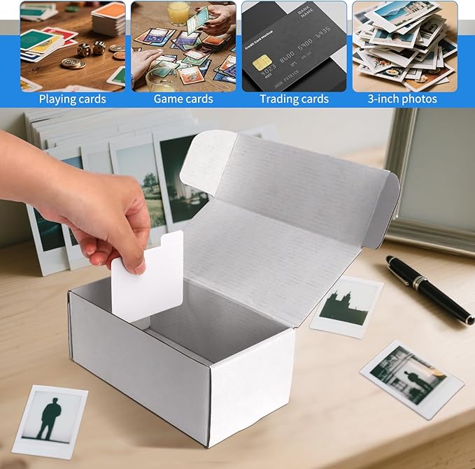 Trading Card Storage Box with Dividers, 12 Pack • 400 Count Bulk Card Collection Case, Corrugated Cardboard Storage Box for Sports, TCG/Magic/Mtg Cards (Horizontal Length 7.5 Inch)