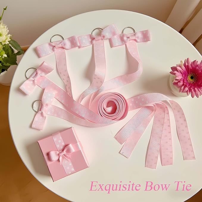 6 PCS Headband Bow Holder for Girls Hair Bows Clips Storage Bow Organizer hanger for Girls Hair Bows accessories Wall Hanging Organizer for Baby Room, Nursery Decors or Travel (Pink)