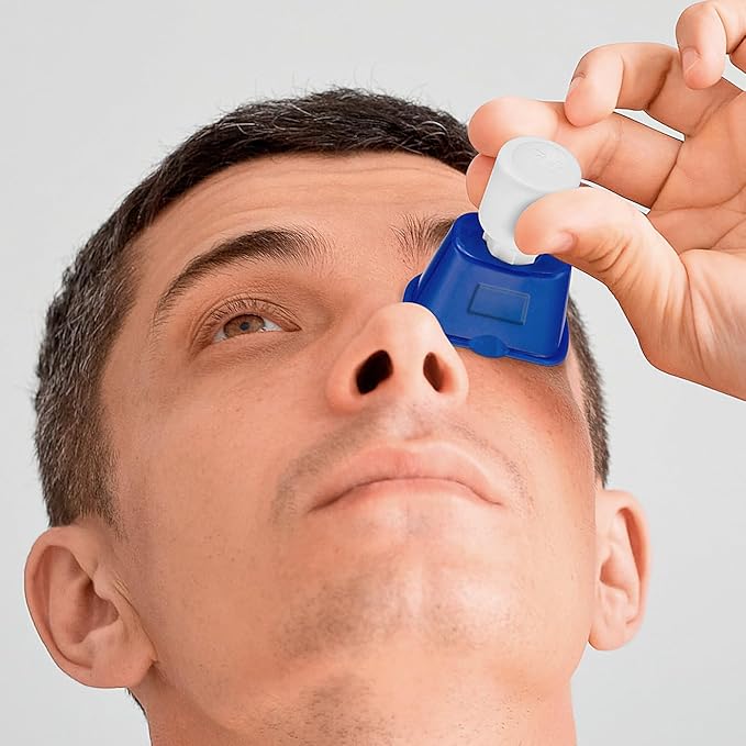 Drop Smart Eye Drop Guide FDA Registered | Dispenser Aids for Eyedrop | Eye Dropper Cup for Most Eyes Drops Medicine Bottle | Auto Eyedropper Helper Devices for Elderly Applicator Holder (1)