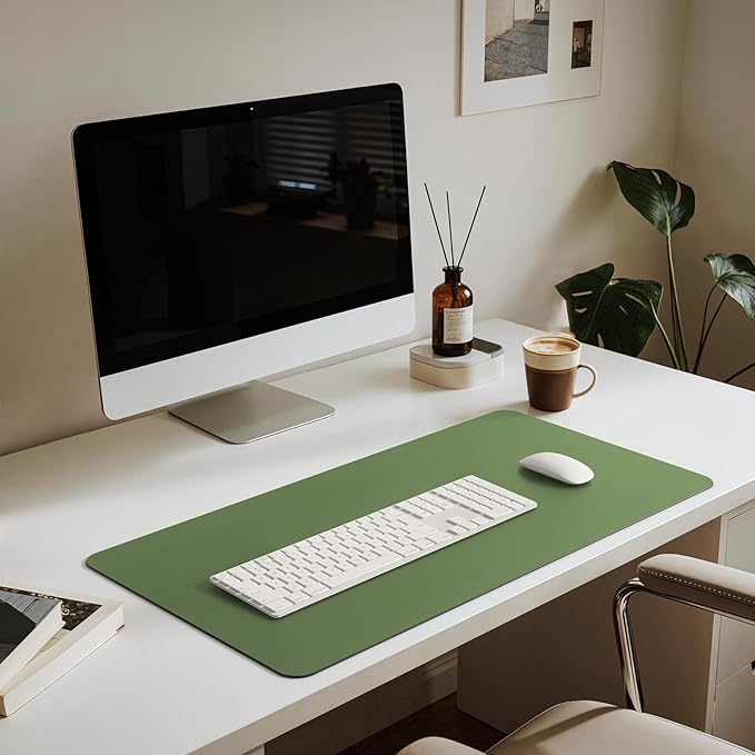 Jotsome Leather Desk Pad Mat, Non-Slip Desk Blotter Pad - Desk Protector for Office, Home, Laptop, and Desktop, Gift for The Holidays or Christmas (Forest Green, 34" x 17")