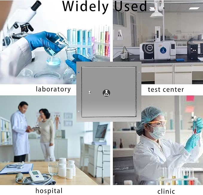 Pass Through Specimen Cabinet Stainless Steel Specimen Box with Pass Tray and Dual Sided Access Window Doors