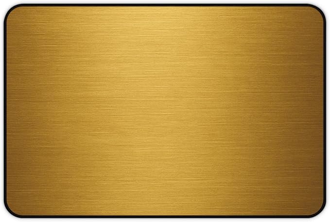 Brushed Metal Texture Desk Mat - Extended Mouse Pad & Desk Pad, Neoprene Surface, Non-Slip Rubber Base, Stitched Edges, Desk Protector for Keyboard & Mouse (Gold, 12x18)