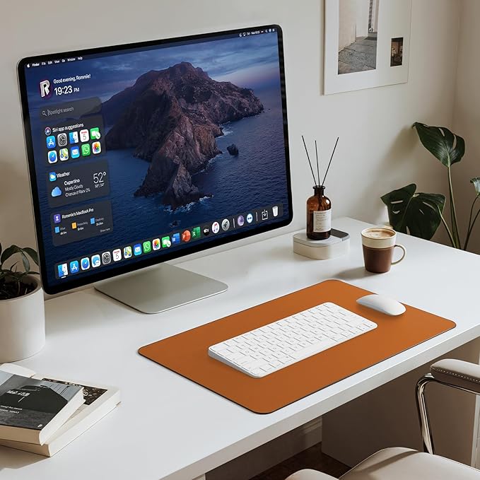 Jotsome Leather Desk Pad Mat, Non-Slip Desk Blotter Pad - Desk Protector for Office, Home, Lap Desk, Laptop, and Desktop, Gift for The Holidays or Christmas (Tan, 17" x 12")