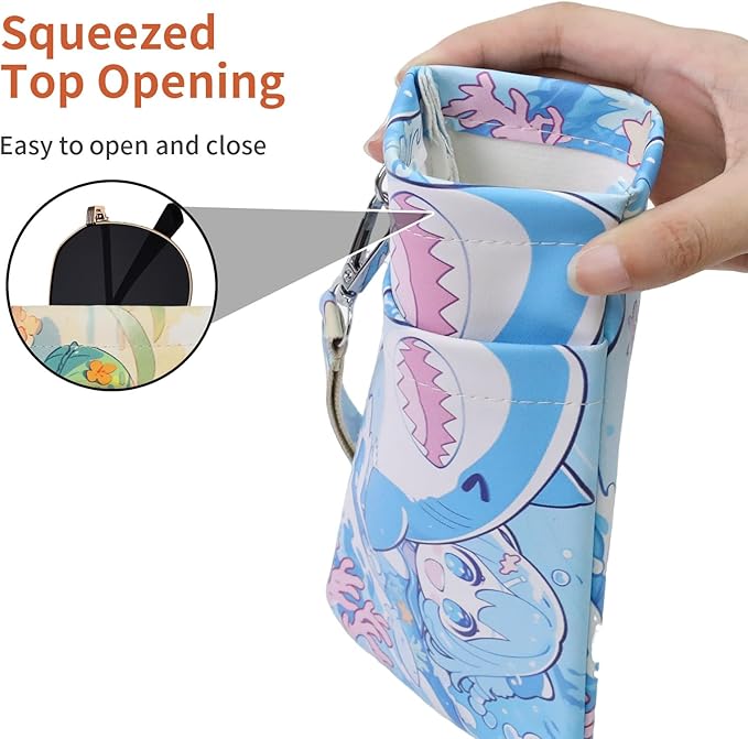 Double Eyeglass Case Soft Dual Glasses Case for Women Men Travel Squeeze Top Sunglasses Cases Eyeglasses Pouch