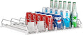 Soda Can Dispenser for Refrigerator,Self-Pushing Drink Organizer for Fridge, Width Adjustable Fridge Organization, Beer Pop Can Water Bottle Drink Dispenser for Fridge (15.1"D) White (White, 6 Row)